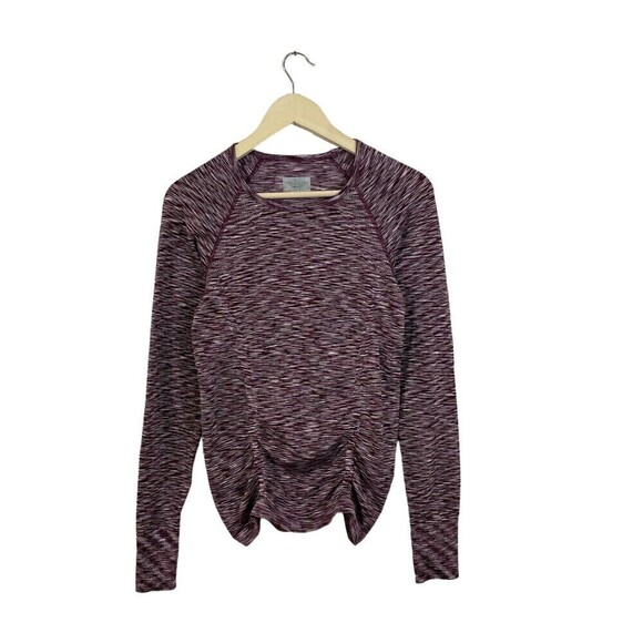 Athleta Small Fastest Track Top Burgundy Space Die Long Sleeve Womens READ - Picture 2 of 13